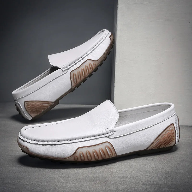 Zapatos de loafer de cuero auténtico